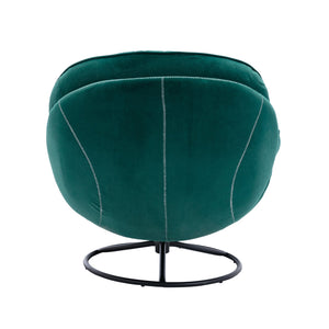 English Elm Accent Chair With Ottoman - Modern Velvet Swivel Seat In Green For Stylish Living Room Comfort W676P232274
