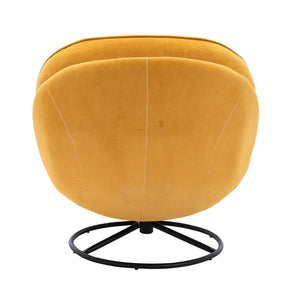 English Elm Accent Chair With Ottoman - Stylish Yellow Velvet Living Room Seating For Comfort & Modern Appeal W676P232276