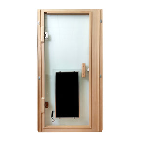 English Elm One-person Sauna Front Wall Assembly with Tempered Glass Door Oem Replacement Panel W63233413