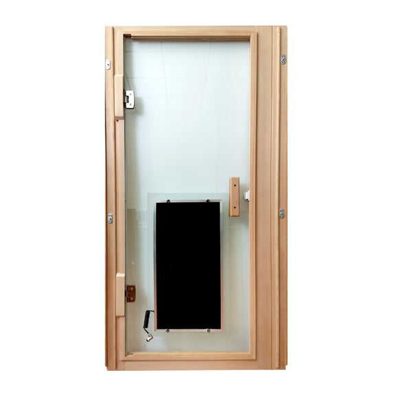 English Elm One-person Sauna Front Wall Assembly with Tempered Glass Door Oem Replacement Panel W63233413