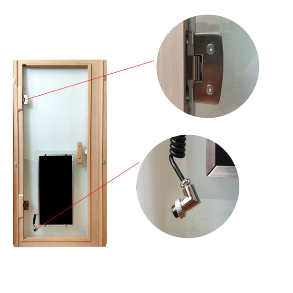 English Elm One-person Sauna Front Wall Assembly with Tempered Glass Door Oem Replacement Panel W63233413