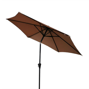 English Elm 9' 9-Ft Patio Umbrella Taupe with Carry Bag, Aluminum Pole, Crank & Tilt, UV Waterproof Canopy TJB004_B-010TAUPE
