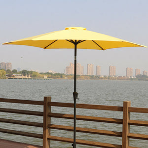 English Elm 9' 9ft Patio Umbrella with Carry Bag, Yellow — 9ft Vented Canopy, Crank & Tilt, UV Waterproof Protection TJB004_B-074YELLOW