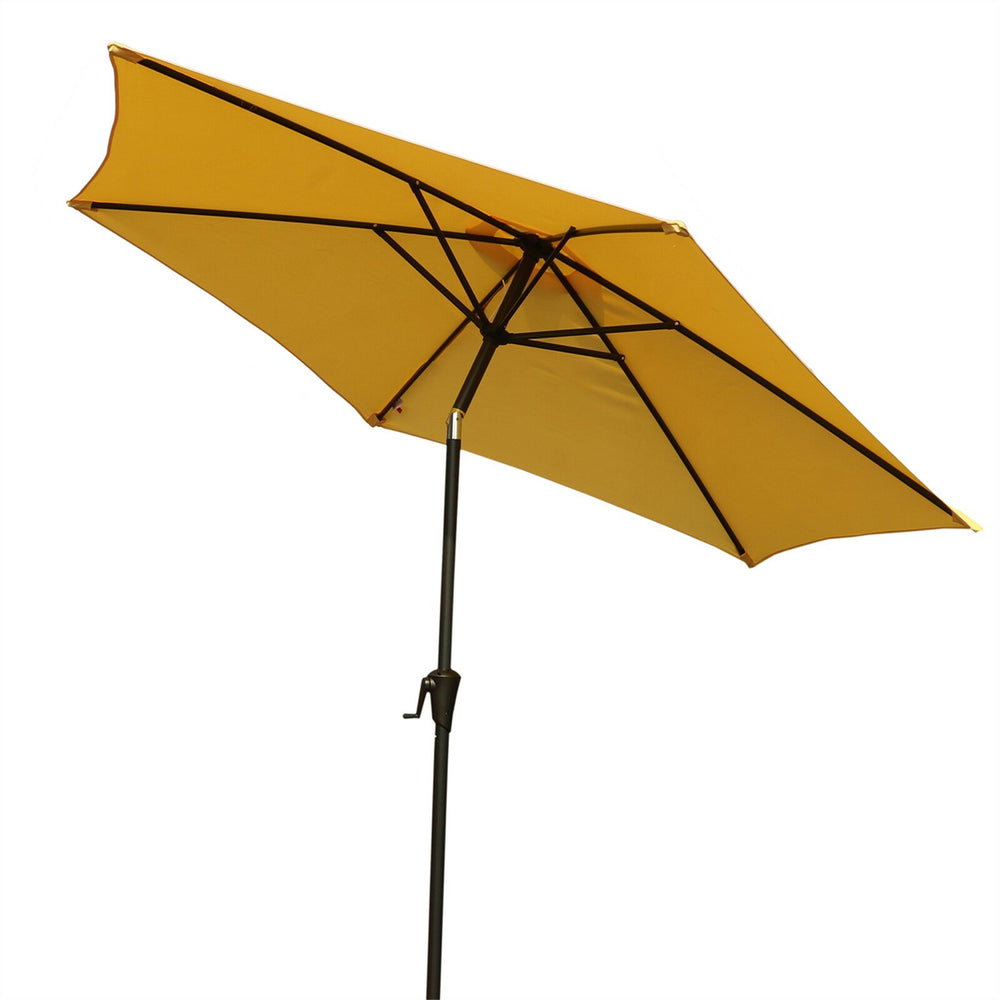 English Elm 9' 9ft Patio Umbrella with Carry Bag, Yellow — 9ft Vented Canopy, Crank & Tilt, UV Waterproof Protection TJB004_B-074YELLOW