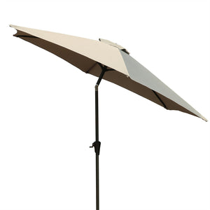 English Elm 9' 9ft Patio Umbrella with Crank&Push Tilt, Gray Polyester Canopy, Aluminum Pole & Carry Bag TJB004_B-023GRAY
