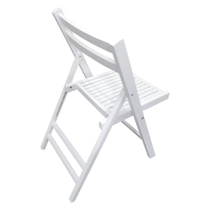 English Elm Furniture Slatted Wood Folding Special Event Chair Set of 4 White – Solid Wood, Lightweight, Compact Foldable Seating, Durable W49532961
