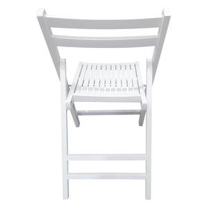 English Elm Furniture Slatted Wood Folding Special Event Chair Set of 4 White – Solid Wood, Lightweight, Compact Foldable Seating, Durable W49532961