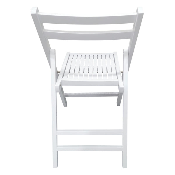 English Elm Furniture Slatted Wood Folding Special Event Chair Set of 4 White – Solid Wood, Lightweight, Compact Foldable Seating, Durable W49532961