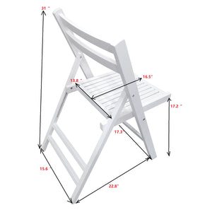 English Elm Furniture Slatted Wood Folding Special Event Chair Set of 4 White – Solid Wood, Lightweight, Compact Foldable Seating, Durable W49532961