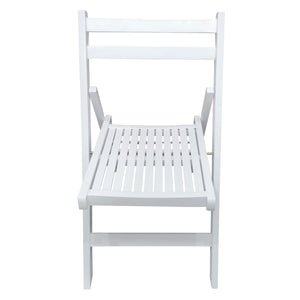 English Elm Furniture Slatted Wood Folding Special Event Chair Set of 4 White – Solid Wood, Lightweight, Compact Foldable Seating, Durable W49532961