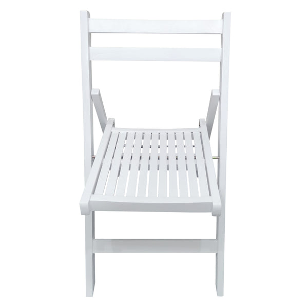 English Elm Furniture Slatted Wood Folding Special Event Chair Set of 4 White – Solid Wood, Lightweight, Compact Foldable Seating, Durable W49532961
