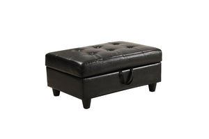 English Elm 3 Piece Modern Sectional Set with Faux Leather Upholstery and Multifunctional Ottoman M091B