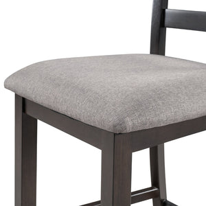 English Elm Trexm Counter Height Dining Set Rubberwood Spindle Chairs Gray Burlap Seats 5 Piece WF289107AAP