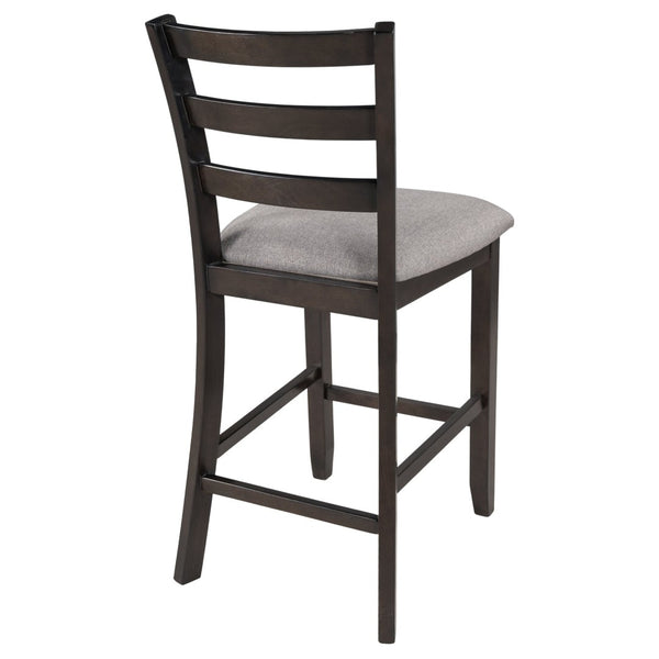 English Elm Trexm Counter Height Dining Set Rubberwood Spindle Chairs Gray Burlap Seats 5 Piece WF289107AAP