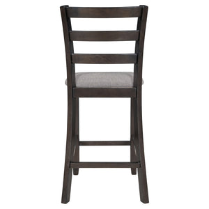 English Elm Trexm Counter Height Dining Set Rubberwood Spindle Chairs Gray Burlap Seats 5 Piece WF289107AAP