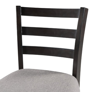 English Elm Trexm Counter Height Dining Set Rubberwood Spindle Chairs Gray Burlap Seats 5 Piece WF289107AAP