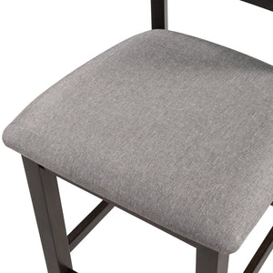English Elm Trexm Counter Height Dining Set Rubberwood Spindle Chairs Gray Burlap Seats 5 Piece WF289107AAP