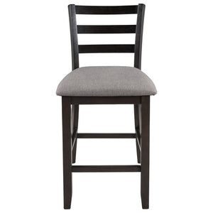 English Elm Trexm Counter Height Dining Set Rubberwood Spindle Chairs Gray Burlap Seats 5 Piece WF289107AAP