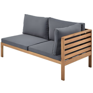 English Elm <old Acacia Wood Outdoor Sectional Sofa Set with Uv Resistant Cushions for Patio Deck N704G201207E