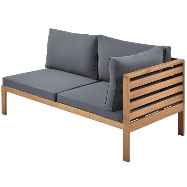 English Elm <old Acacia Wood Outdoor Sectional Sofa Set with Uv Resistant Cushions for Patio Deck N704G201207E