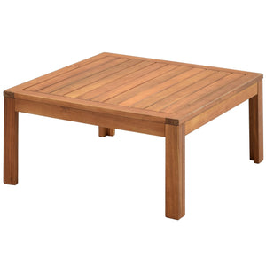 English Elm GO Japanese Outdoor Sofa Set with Acacia Texture, Gray Cushions, UV & Water-Resistant Finish, Elegant Garden Seating FV201207AAE