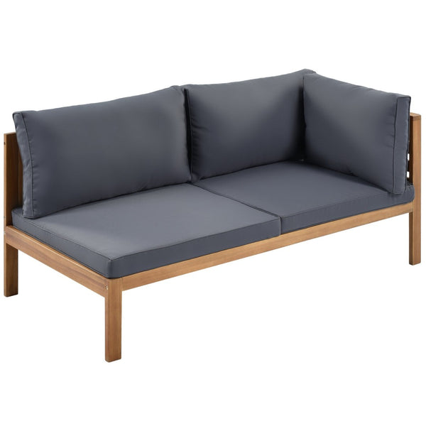 English Elm <old Acacia Wood Outdoor Sectional Sofa Set with Uv Resistant Cushions for Patio Deck N704G201207E