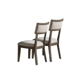 English Elm White Fabric Upholstery Dining Chair, Grey (Set Of 2)