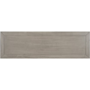 English Elm Trexm Neoclassical Pine Console Table Three Drawers Open Shelf Entryway Storage Gray Wash WF199599AAE