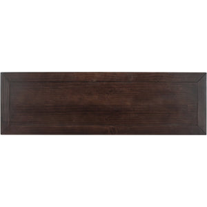 English Elm Trexm Neoclassical Pine Console Table Three Drawers Open Shelf Entryway Storage Espresso WF199599AAP