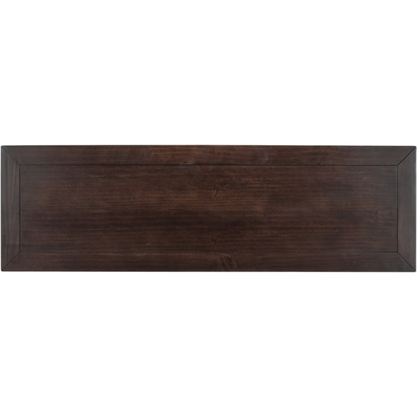 English Elm Trexm Neoclassical Pine Console Table Three Drawers Open Shelf Entryway Storage Espresso WF199599AAP