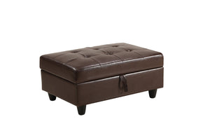English Elm 3 Piece Faux Leather Sectional with Left Chaise and Bonus Storage Ottoman M092B