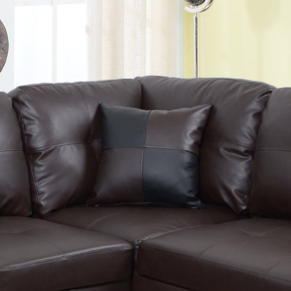 English Elm 3 Piece Faux Leather Sectional with Left Chaise and Bonus Storage Ottoman M092B