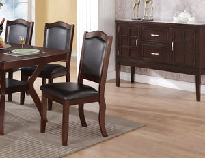 English Elm Formal Counter Height Dining Table Set with Open Shelf and Four Upholstered Side Chairs, Solidwood Finish for Contemporary Gatherings Espresso 69 L x 45 W x 8 H B011S01096