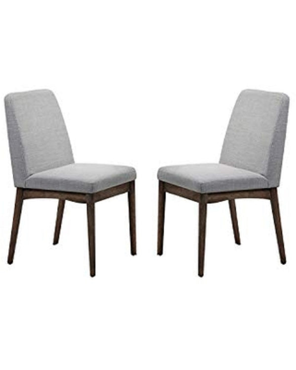 English Elm Mid-Century Solid Wood Dining Chairs Set of 2 — Upholstered Fabric Cushion, Padded Comfort, Easy Assembly HSESF00F1805