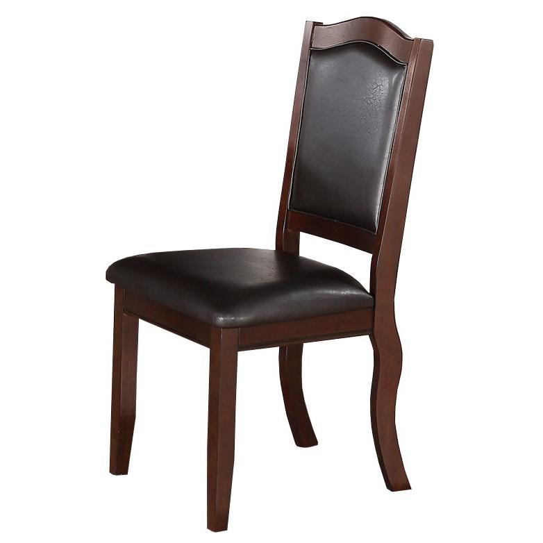 English Elm Traditional Espresso Upholstered Dining Chairs Set of 2 - Dark Brown Wood Frame, Faux Leather Cushioned Seating for Formal Gatherings HSESF00F1338
