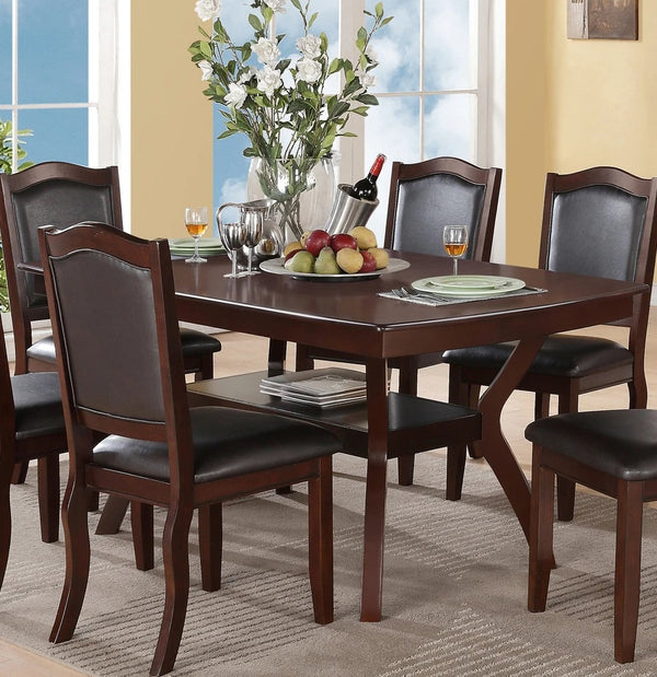 English Elm Traditional Espresso Upholstered Dining Chairs Set of 2 - Dark Brown Wood Frame, Faux Leather Cushioned Seating for Formal Gatherings HSESF00F1338