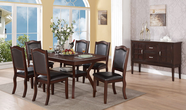 English Elm Formal Counter Height Dining Table Set with Open Shelf and Four Upholstered Side Chairs, Solidwood Finish for Contemporary Gatherings Espresso 69 L x 45 W x 8 H B011S01096