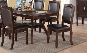 English Elm Traditional Espresso Upholstered Dining Chairs Set of 2 - Dark Brown Wood Frame, Faux Leather Cushioned Seating for Formal Gatherings HSESF00F1338