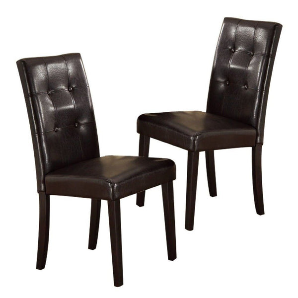 English Elm Faux Marble 7 Piece Dining Set with Tufted Pu Leather Chairs for Modern Rooms F2093 - 3XF1078