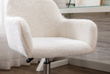 Hearth and Haven Faux Fur Swivel Chair Height Adjustable, White W21228454