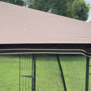 English Elm 13x10 Outdoor Gazebo Steel Frame Dual Roof Canopy with Removable Mesh Screen Panels W41933760