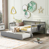 Full Size Daybed with Twin Size Trundle, Wood Slat Support