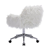 Hearth and Haven Beacon Faux Fur Fluffy Vanity Chair with Adjustable Seat Height, White W21234444