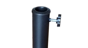 English Elm Resin Umbrella Base 35lb Black Aluminum Knob Secure Fit for 1.5"/1.89" Poles, Decorative Gunmetal Finish SJ-070