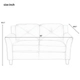 English Elm Button Tufted 3 Piece Chair Loveseat Sofa Set