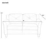 Hearth and Haven U_Style Button Tufted 3 Piece Chair Loveseat Sofa Set WY000048BAA