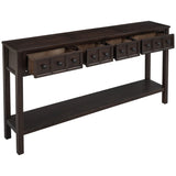 Hearth and Haven Trexm Rustic Entryway Console Table, 60" Long Sofa Table with Two Different Size Drawers and Bottom Shelf For Storage WF281290AAP