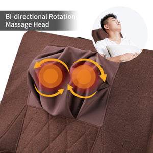 English Elm Full Body Massage Rocking Lounge Chair Cotton Upholstered with Six Modes and Heat W31135544