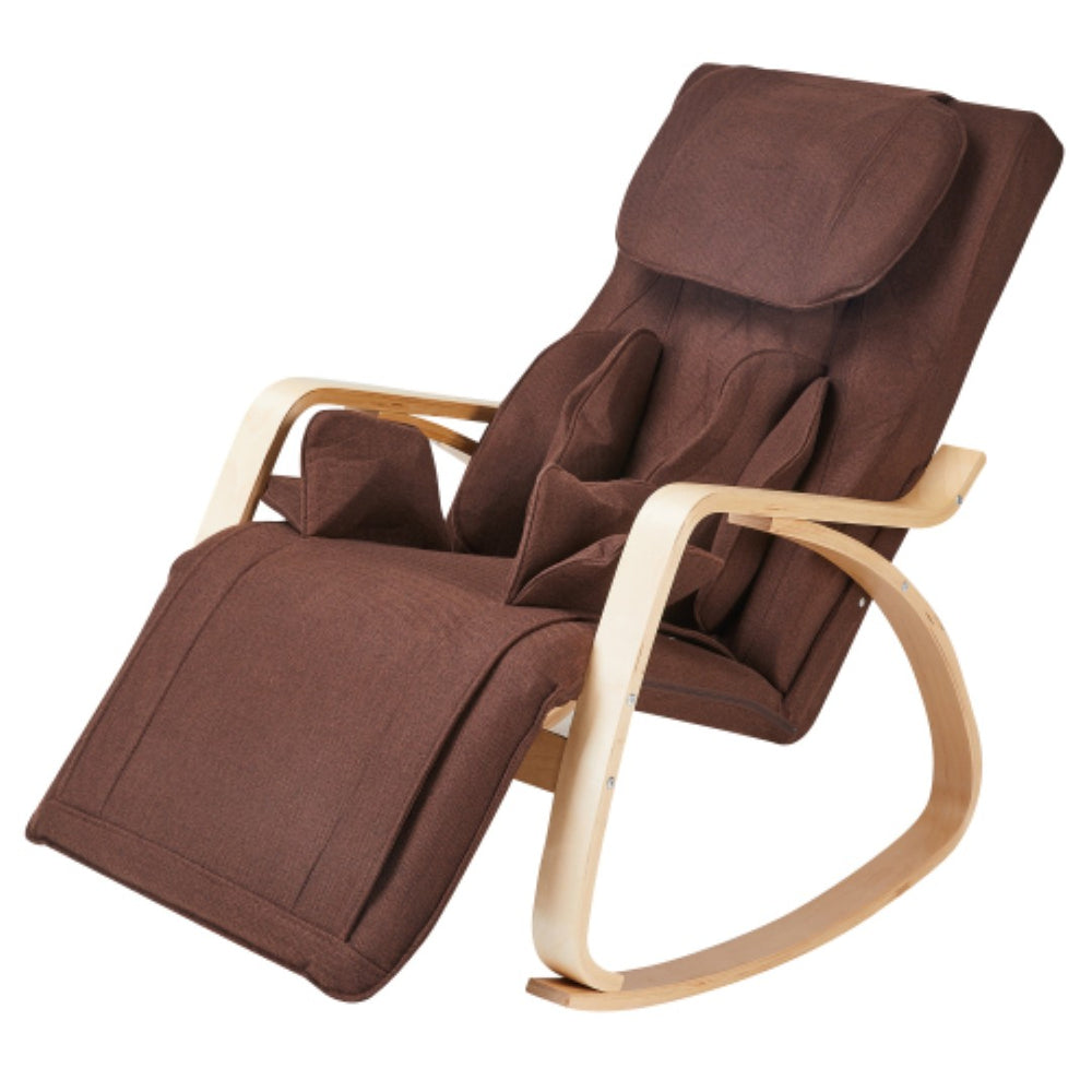 English Elm Full Body Massage Rocking Lounge Chair Cotton Upholstered with Six Modes and Heat W31135544