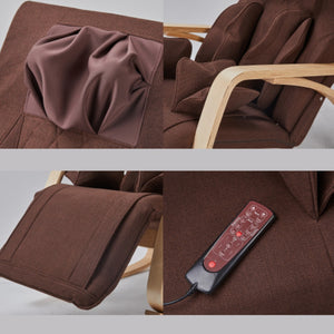 English Elm Full Body Massage Rocking Lounge Chair Cotton Upholstered with Six Modes and Heat W31135544